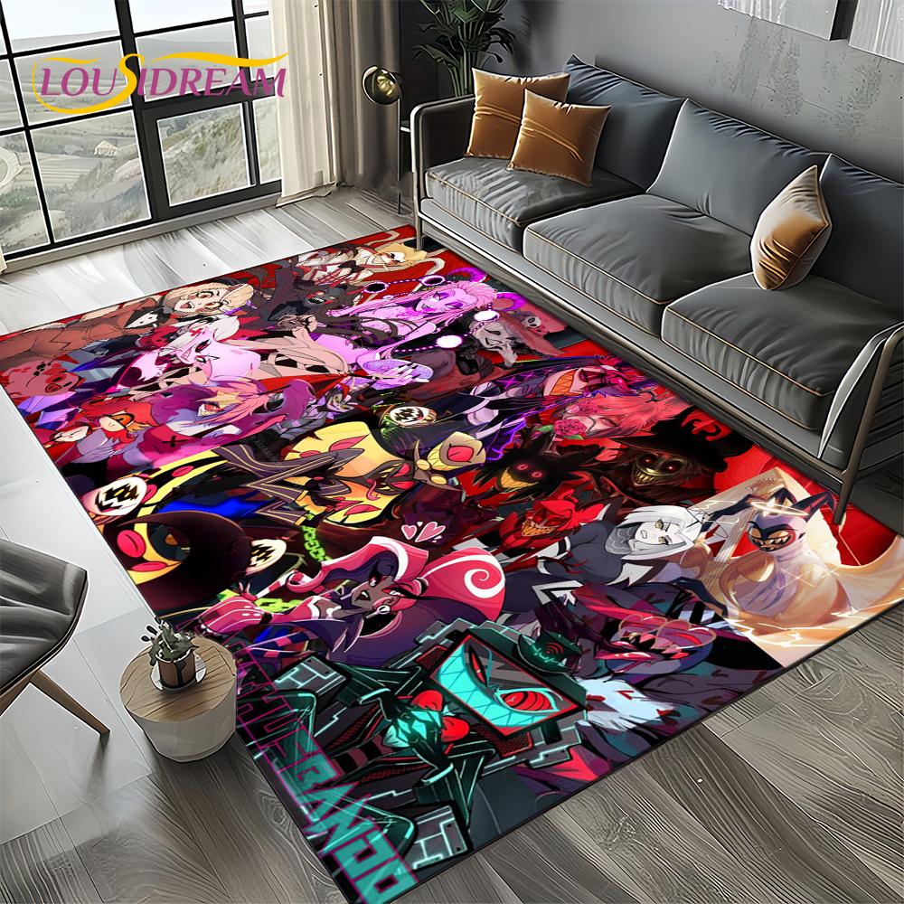2025 H-Hazbin Hotel Charlie Cartoon Carpet Rug for Bedroom Living Room Home Sofa Decoration,kids Game Play Decor Floor Mat Gift