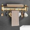 Aluminum Wall Mounted Gold Bath Towel Rack Active Bathroom Towel Holder Foldable Towel Shelf Bathroom Accessories