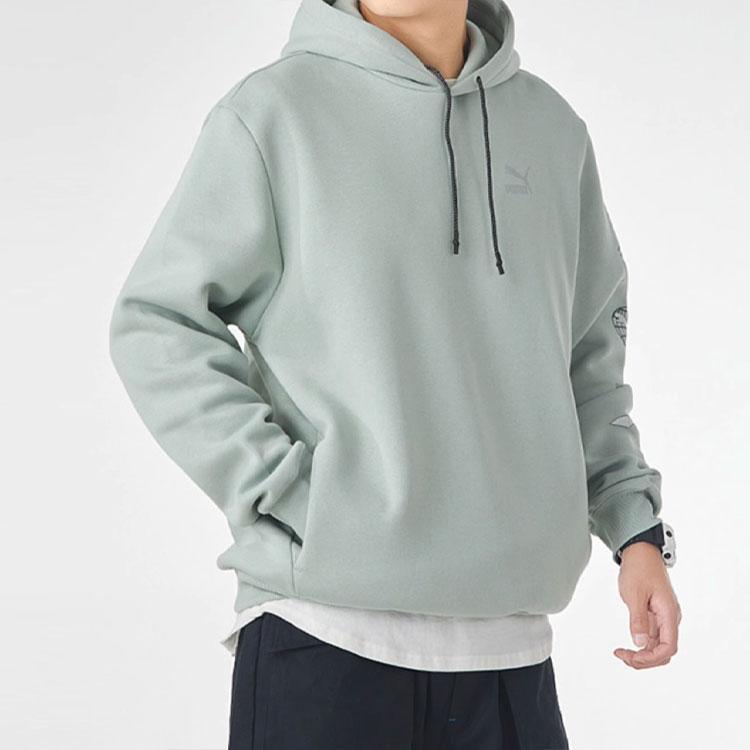 Puma Interstellar Logo Print Loose Pullover Sweatshirt Men Sweatshirt Green 530289-49