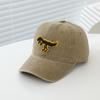 Solid-color patchwork embroidered dinosaur baseball cap, cotton, sweat-absorbent and breathable, casual baseball cap