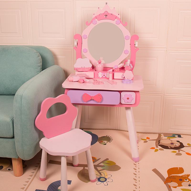 Children's Princess Makeup Table Toy - New Year Gift for Girls, CE Certified Pretend Play Dressing Table