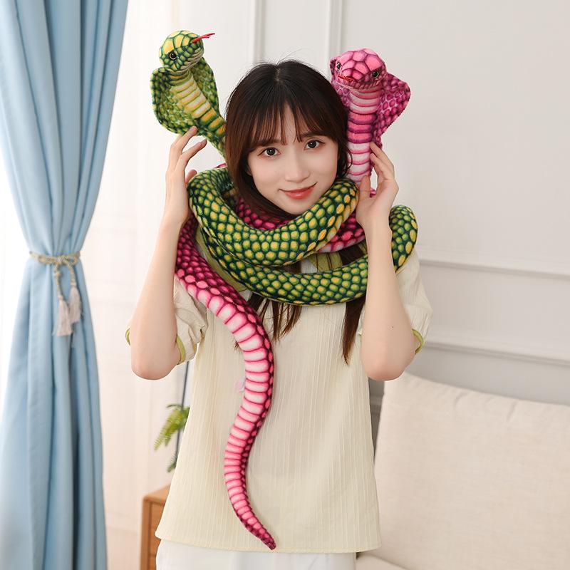 70/170/240cm Simulation Colorful Snake Cobra Plush Toy Stuffed Animals Snake Plushies Doll Funny Spoof Joke Soft Toys Home Decor