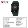 OFNS Unisex Fashion Square Quartz Watch with Luminous Waterproof Silicone Strap