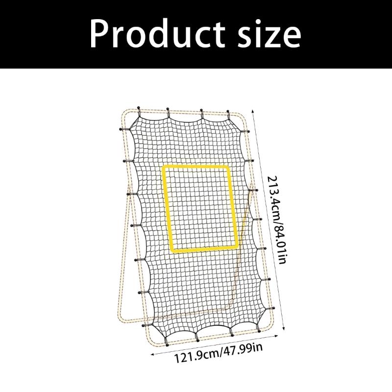 Rebounder Net for Ball Return Practice with a Clear Aiming Area, Polyester Construction and Edge Connection Points for School and Team Training