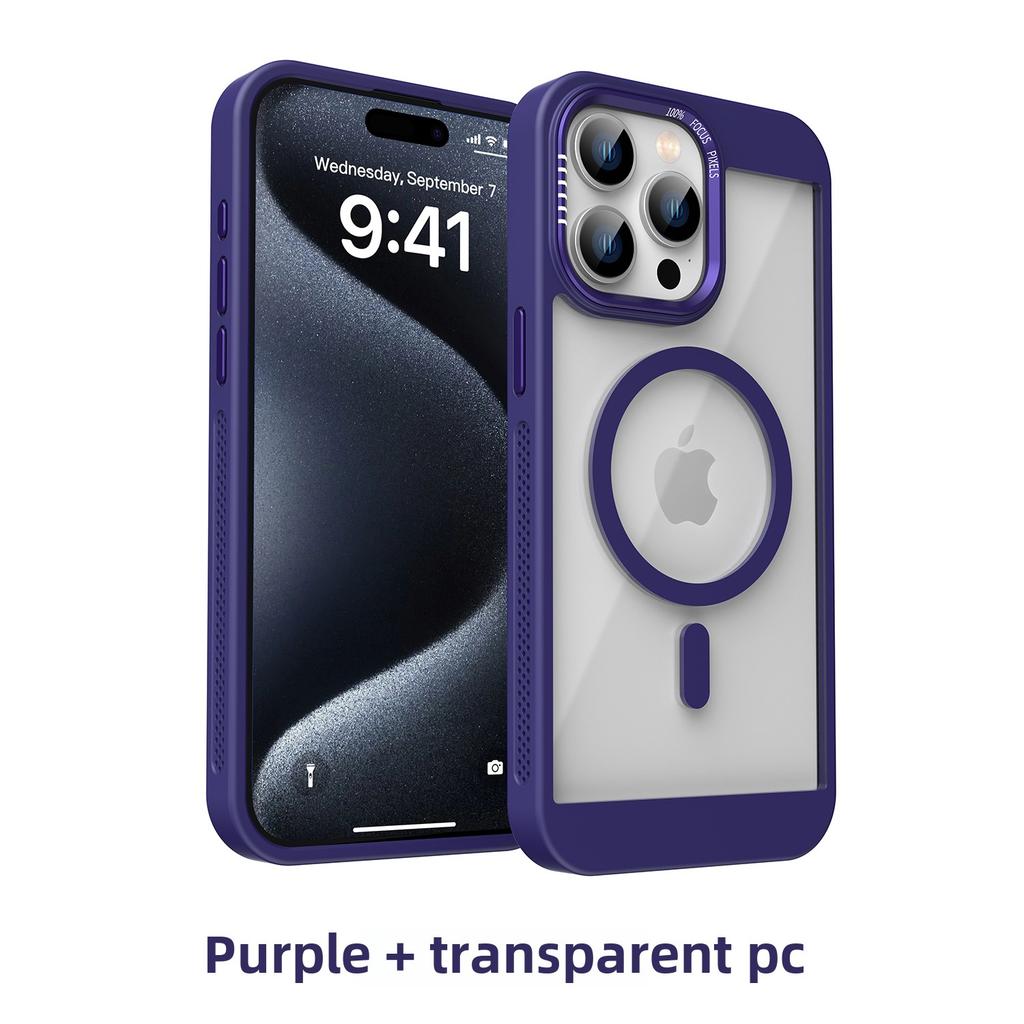 Luxury Magnetic Frame Bumper Case For iPhone 17 16 15 14 13 12 11 Pro Max Plus For Magsafe Acrylic Translucency Protection Cover