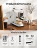 Espressomaschine 20 Bar, Kompakter Kaffeevollautomat mit Milchaufschäumer & Cold Brew, 1,5-Liter-Tank, Edelstahl Cappuccino Latte Maker,