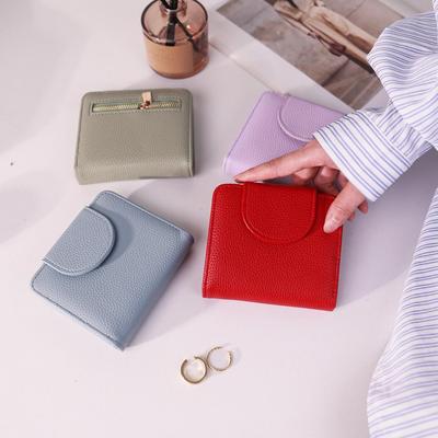 Portefeuille Minimaliste pour Femmes Style Coréen, Couleur Dopamine, Porte-Cartes Grande Capacité Multi-Cartes