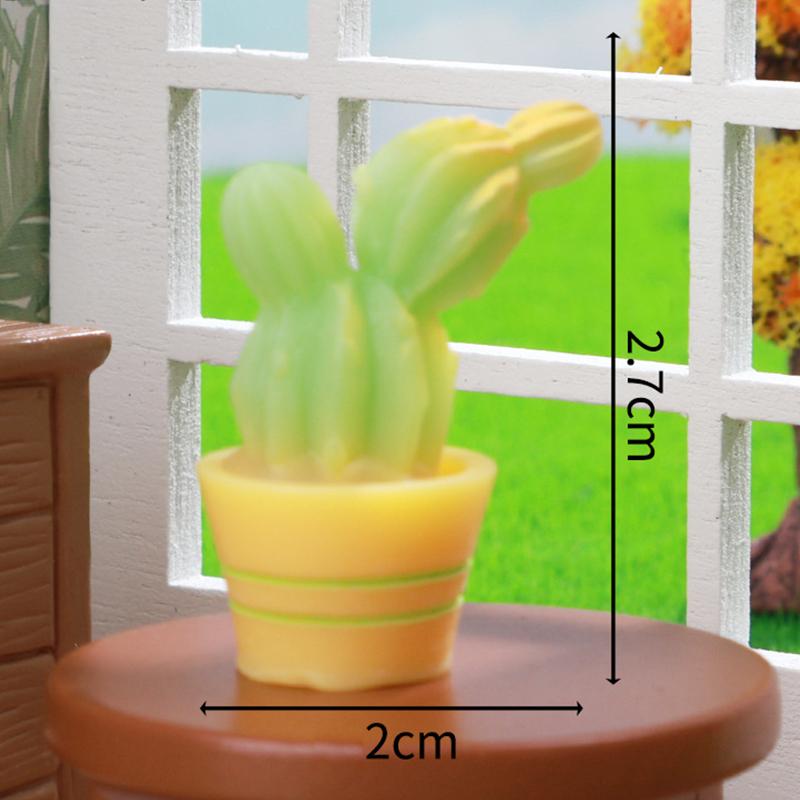 Simulation Cactus Succulent Potted Plant Micro Landscape Figurine Miniature Mini Ornaments Diy Home Desktop Decorations Crafts