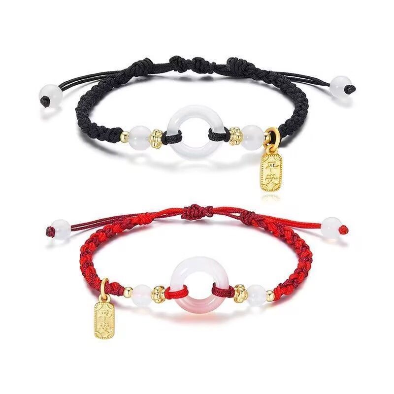 

[Побег] Плетеный регулируемый браслет с пряжкой «Мир», парный, с картами, для пары, не мейнстримный стиль, для молодых взрослых, сердце, подруги, ремешок для ношения Black + Red