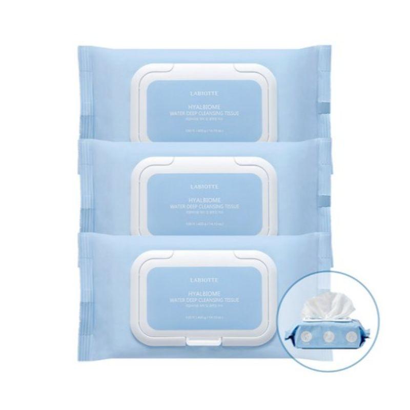 Labiotte Hyalbiome Water Deep Cleansing Tissue (100 Sheets × 3 Packs)