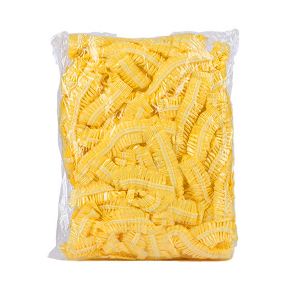 Thick Durable Shower Cap Elastic Band Shower Cap 100pcs Disposable Shower Cap with Ear Protection for Bath Waterproof