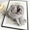 Vreovor Solid Color Scarves Autumn Winter Women'S Retro Monochrome Medium Length Decorative Long Shawls