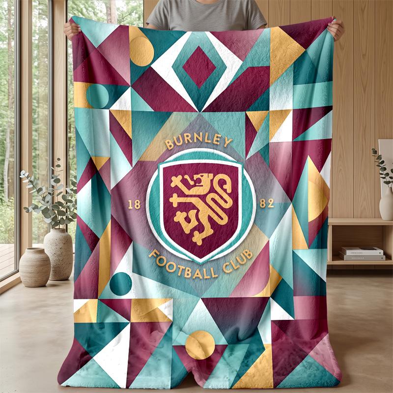 Coperta in Flanella con Stampa Calcio Burnley, Coperta Morbida Calda Leggera per Divano Letto Campeggio
