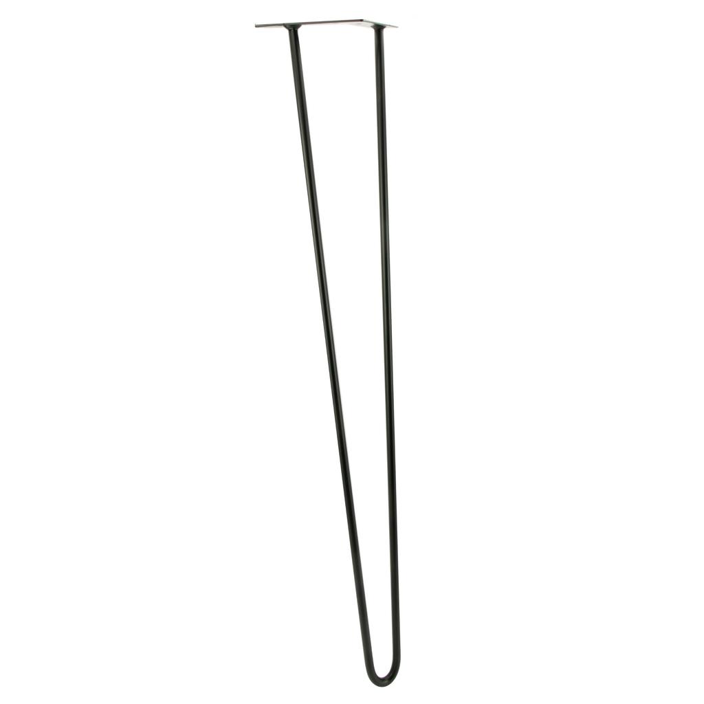 Set of 4 Hairpin furniture legs, height 71 cm, 2 rods, black with plastic feet