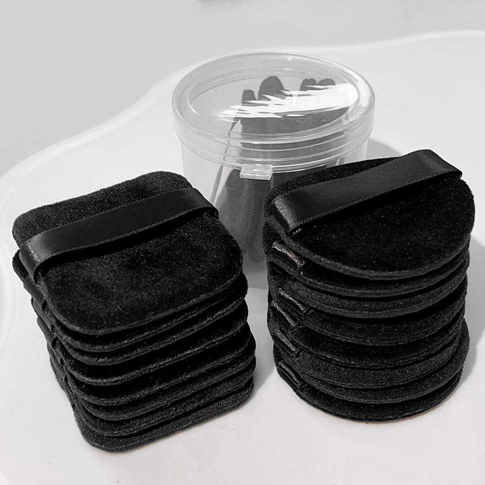 1/20pcs Black Velvet Cosmetic Puff with Box Loose Setting Powder Puffs BB Cream Foundation Powder Pad Beauty Makeup Tools