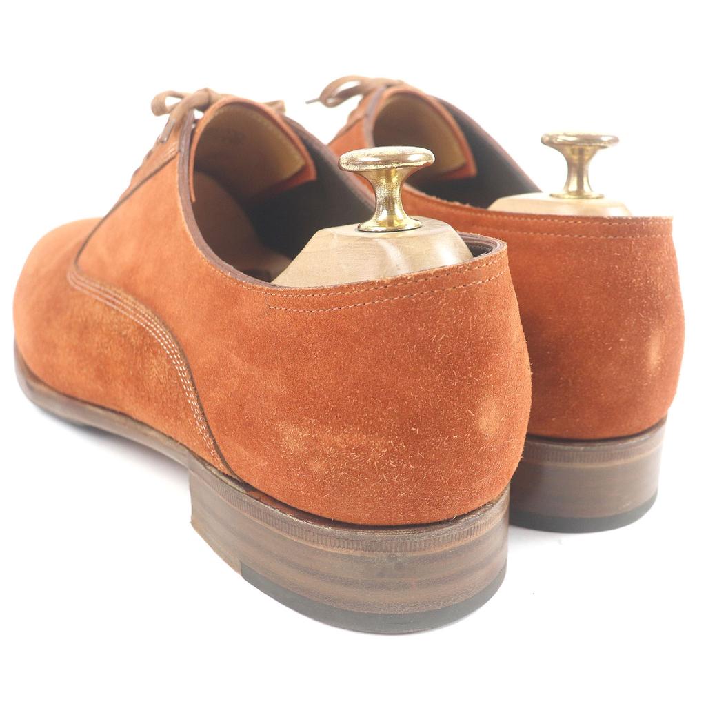 Great John Lobb Aston Martin Dress Shoes Plain Toe 7000 Last Terracotta Suede Leather Used