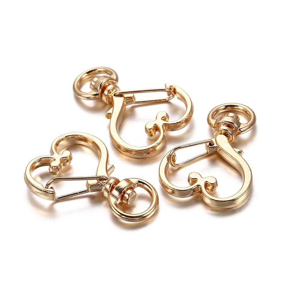 10pcs Cat Heart Snap Hook Trigger Clips Buckles for Keychain Lobster Lobster Clasp Hooks for Key Ring Clasp Jewelry Accessories