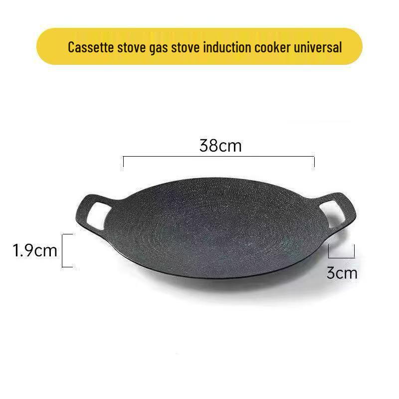 Non-stick Japanese Maifan Stone BBQ Pan for Induction & Outdoor Teppanyaki
