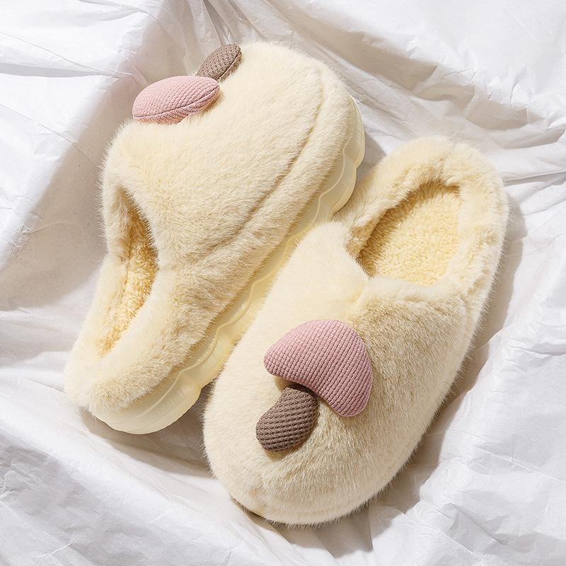 Couple cotton slippers  new winter indoor home thickened plush warm non-slip household foot warmer men