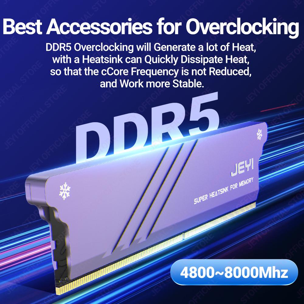 JEYI Memory RAM Heatsink With Thermal Pads, Desktop RAM Cooler DDR Radiation Dissipate for PC DIY DDR2 DDR3 DDR4 DDR5