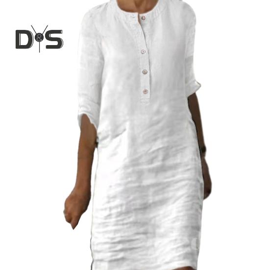 Женское летнее платье с круглым вырезом — фото 3