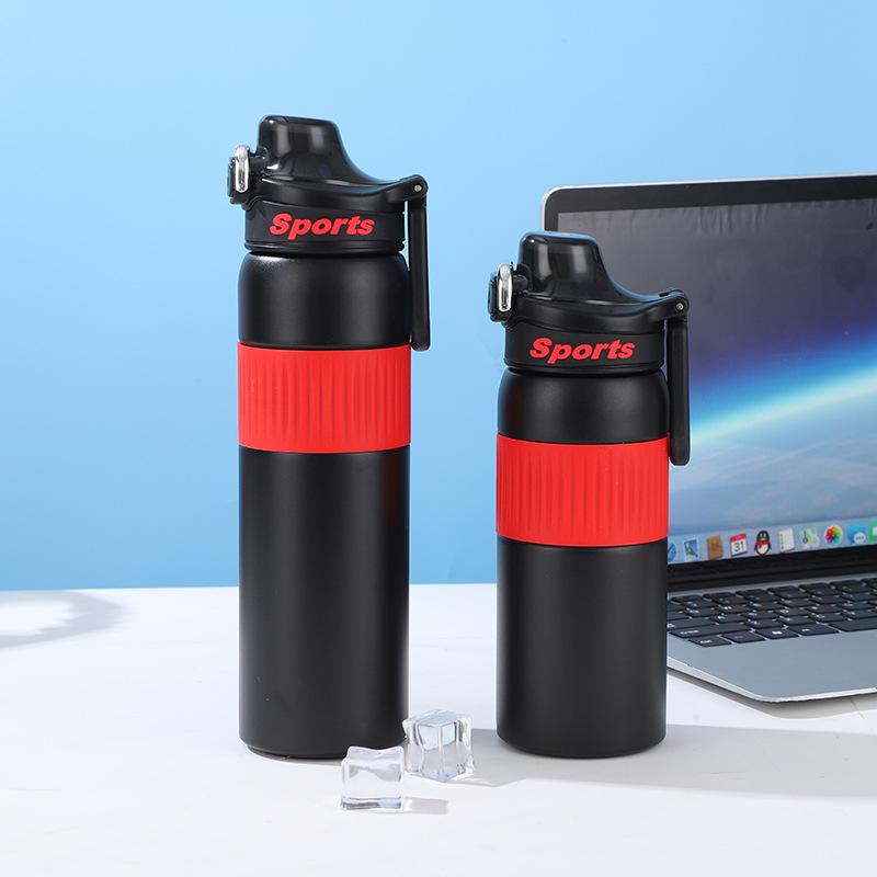 Water bottle Stainless steel thermos cup Outdoor portable sports kettle Boys and girls bouncing cup