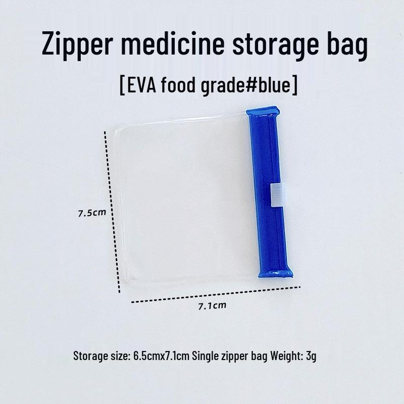 Eco-Friendly Compact EVA Medicine Bag with Colorful Design - Portable, Self-Sealing Zipper for Travel and Storage of Pills