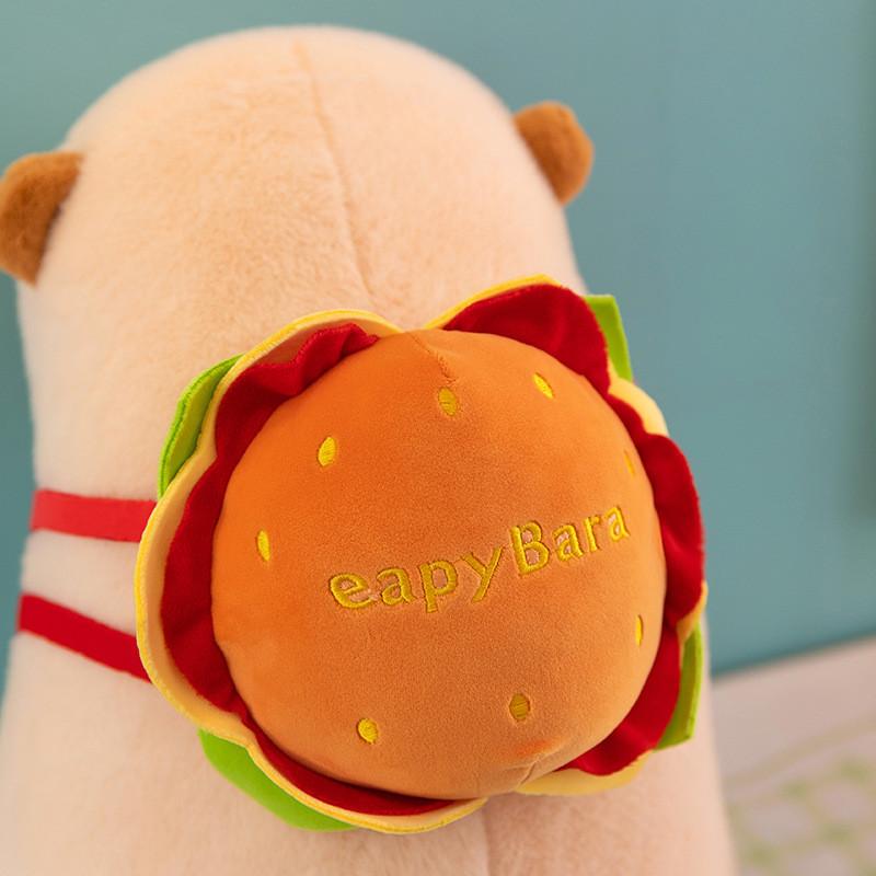 Burger Fries Capybara Apron Shaped Plush Doll Childrens Birthday Gift Home Decor