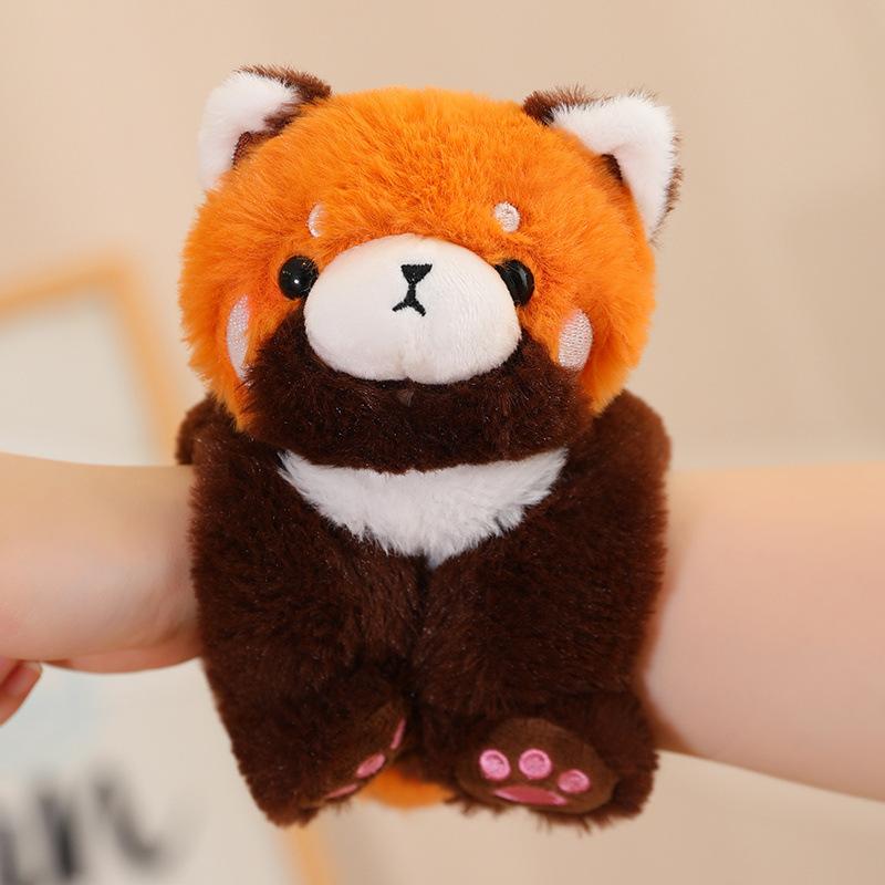 Zoo red panda doll clap bracelet plush toy raccoon wrist clap ruler circle doll children's gift