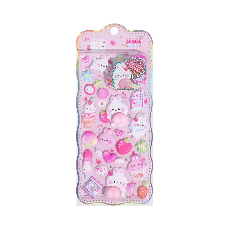 Popular 3D Animal Cartoon Crystal Stickers for Kids' Phone Cases