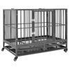 VidaXL Dog Cage with Wheels and Roof Steel 102x72x85 Cm