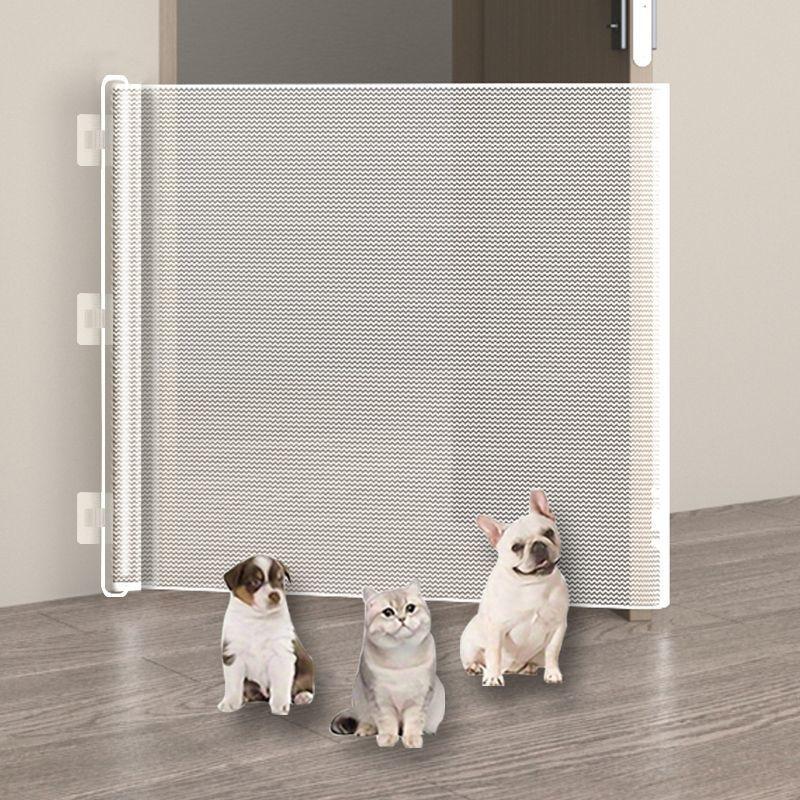 Retractable Cat Gate Anti-Jump Pet Fence - Adjustable Indoor Barrier for Cats with Walk-Through Door