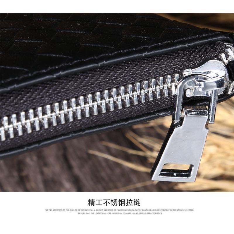 2025 Men's Genuine Leather Bag Embossed Woven 13" Laptop Briefcase 2-in-1 Handheld Shoulder Envelope Bag Practical Business Gift Commute Messenger Bag