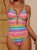 European and American High-End Sexy Floral One-Piece Slimming Swimsuit for Women