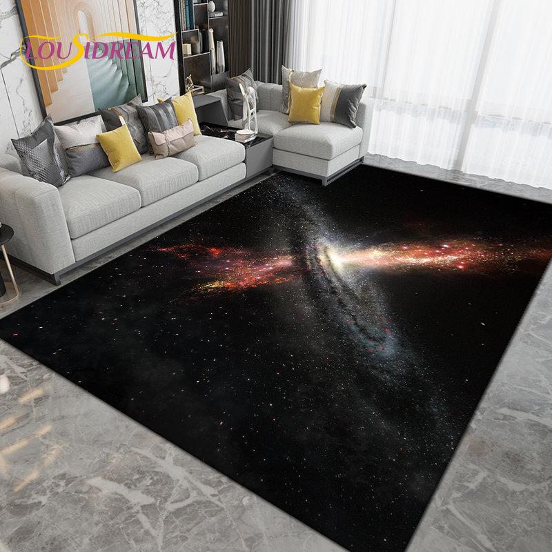 Galaxy Universe Space Stars Earth Area Rug Large,Carpet Rug for Living Room Bedroom Sofa Doormat Decoration,Non-slip Floor Mat