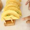 2025 Hot Bamboo Wooden Taco Holder Taco Display Stand Burrito Tortilla Plate Tray Food Holder Potato Chips Corn Roll Rack Bu