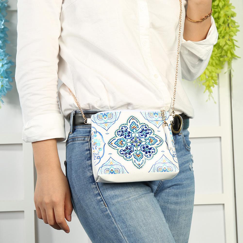 DIY Ruční práce Peněženka Diamantová malba Mandala Crossbody Speciální tvar Dámská Dívčí Kabelka Úložný prostor