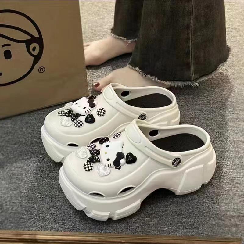 Sabotți cu talpă groasă pentru femei, care adaugă înălțime: Elegant, Antiderapant, Respirabil, Cu vârf închis pentru Exterior, Birou, Sală de operații sau pentru Purtare de vară.