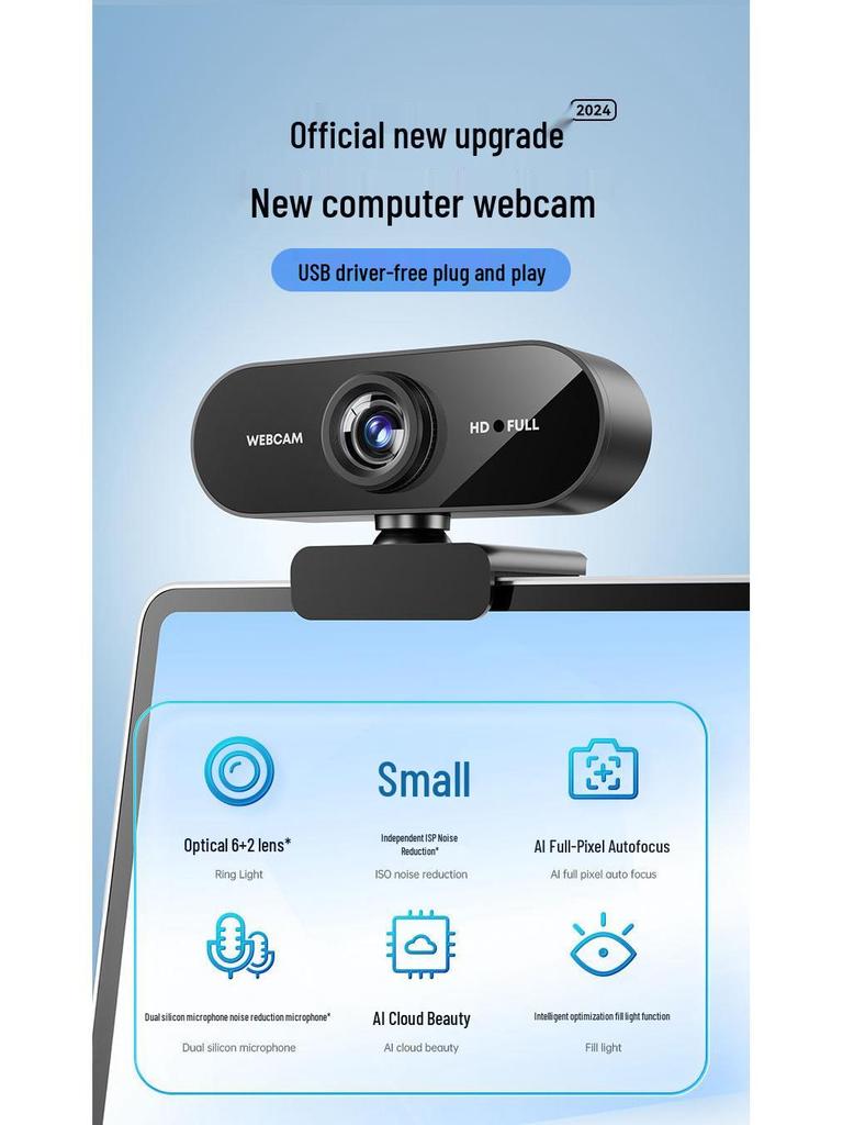 4K Ultra HD Live Streaming Camera with Microphone for Desktop, Online Classes, Conferences, and Beauty Sessions