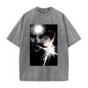 Trendy Anime Jujutsu Kaisen T Shirt Hiromi Higuruma Washed Oversized T-shirt Summer Short Sleeve Cotton Tees Tops Men Clothing