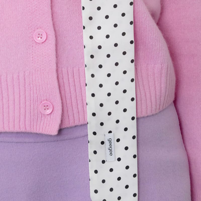 geegee dot silky long scarf - white