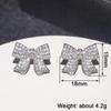 Huitan Aesthetic Women Stud Earrings Full Shining CZ Bowknot Shaped Engagement Party Elegant Accessories Fashion Chic JewelryGood product