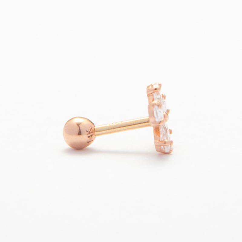 LUNNE 14k Snowflake Cubic Piercing (14K Gold) #W03