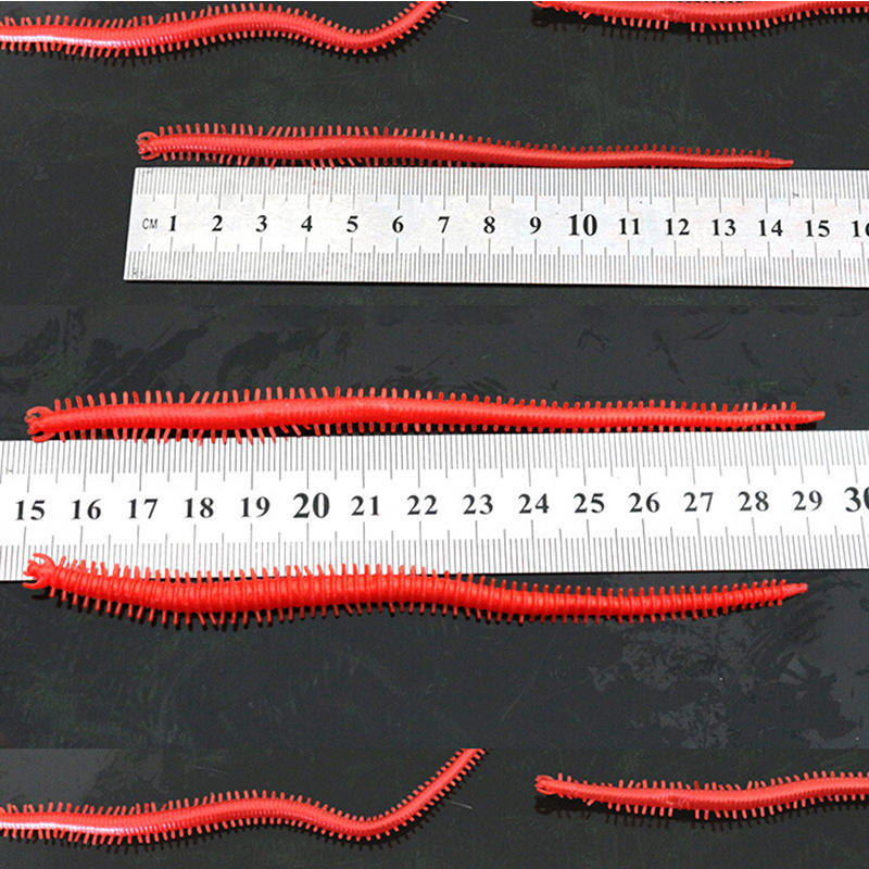 10 X//Set Rubber Fishing Baits Millipedes Red Worm Fishing Tackle Accessories S1