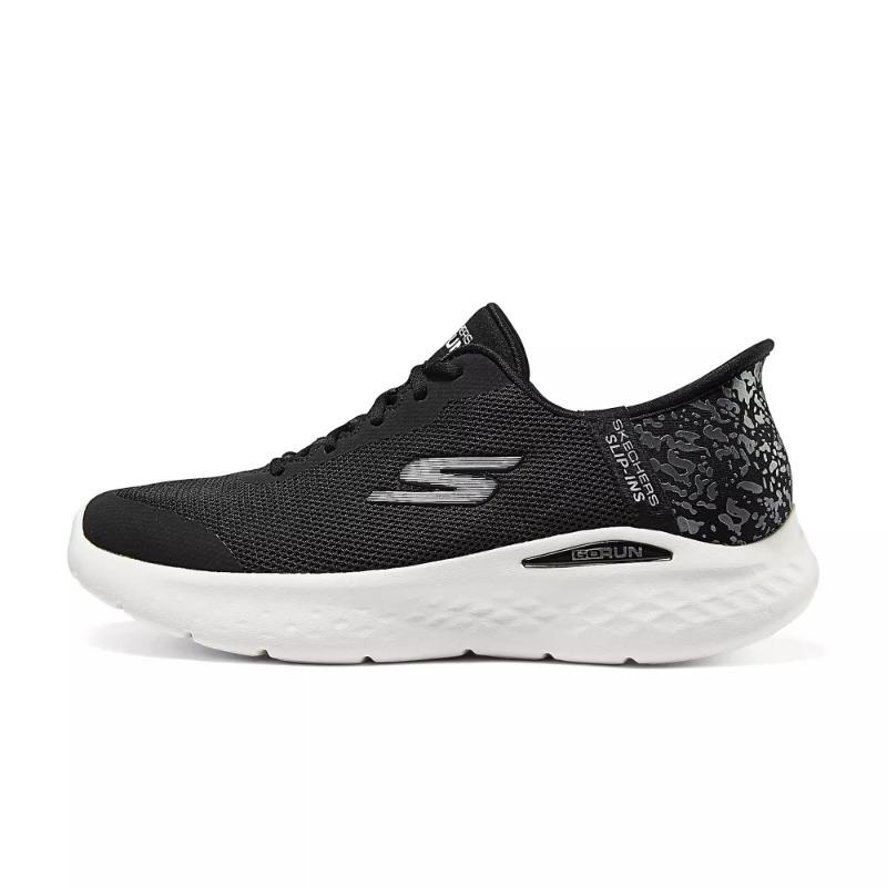Skechers WOMEN S GO Series Women Breathable Lightweight Low Top Running Shoes Black White 129449-BKW 38