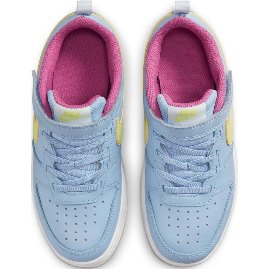 Nike Court Borough 2 Leather Comfortable Versatile Non-Slip Shock Absorbing Durable Low-Top Basketball Shoes Kids Sneaker Blue BQ5451-405