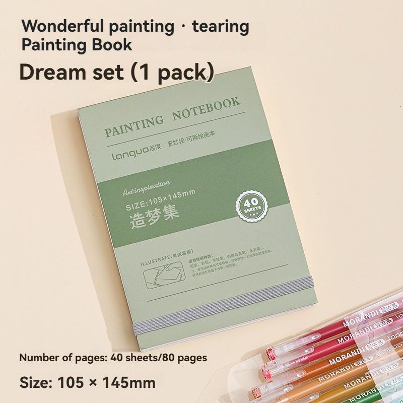 1PC Tearable Drawing Notebook Wonderful Drawing Fishbook Markpen Sketching Watercolor Notebook Thick Acrylic Cardboard Handbook