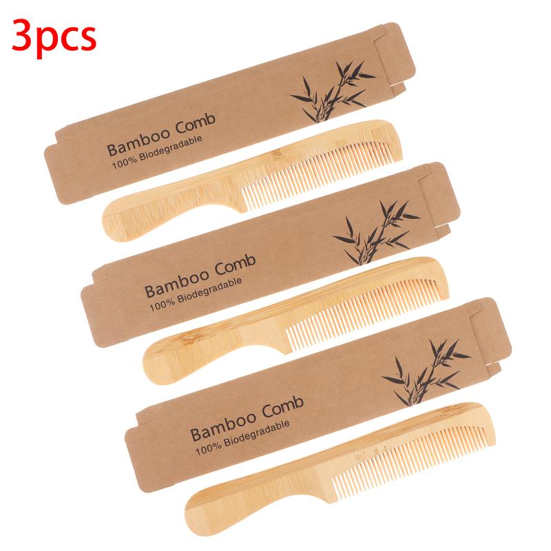 1/2/3Pcs Bamboo Massage Comb Anti Static Hair Care Brush Portable Hairdressing Styling Tool For Men Women Daily Grooming