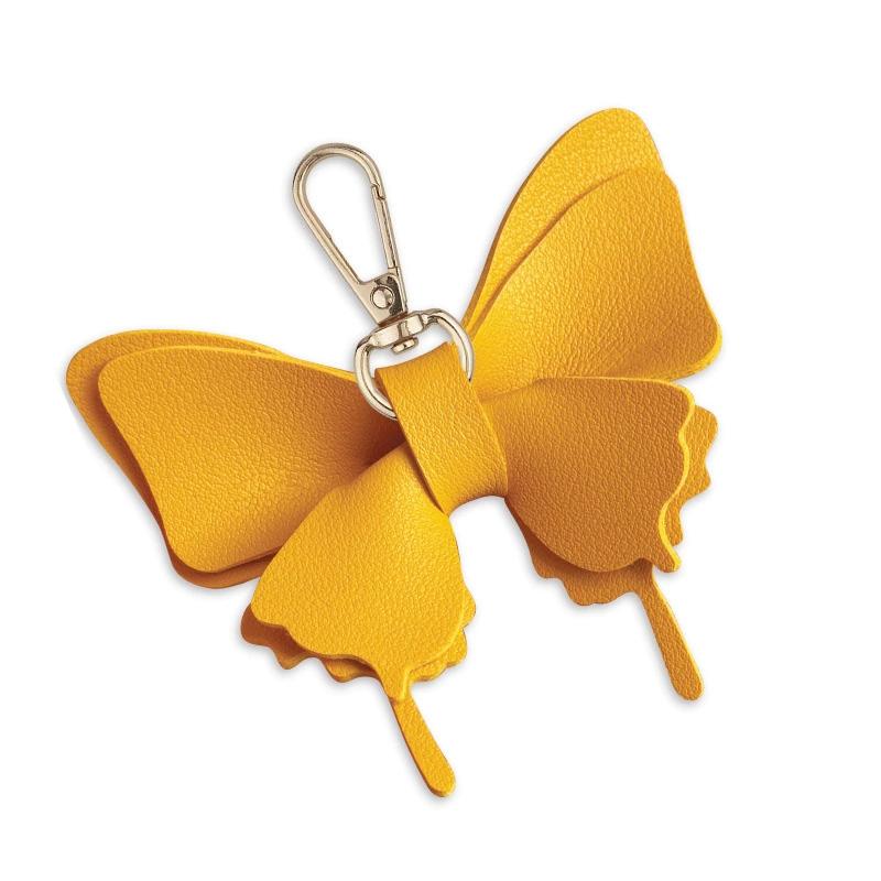 

1pc Leather Creative Keychains Colorful Backpack Decoration Exquisite Key Ring Bag Charm Butterfly Pendant 1PCS жёлтый
