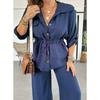 Women 2 Piece Outfits Sweatsuit Oversized Long Sleeve Sweatshirt Drawstring Wide Leg Sweatpants Tracksuit Sweat Lounge Matching Set